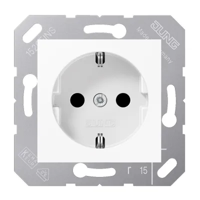 JUNG SCHUKO-Steckdose CD5120BFKIWW Unterputz | 16A 250V | Berührungsschutz | bruchsicher | alpinweiß