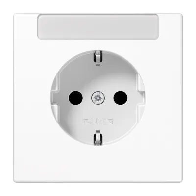 JUNG SCHUKO Steckdose LS 1520 INA WW | 16A 250V Typ F | Unterputz | Berührungsschutz | Beschriftungsfeld | alpinweiß