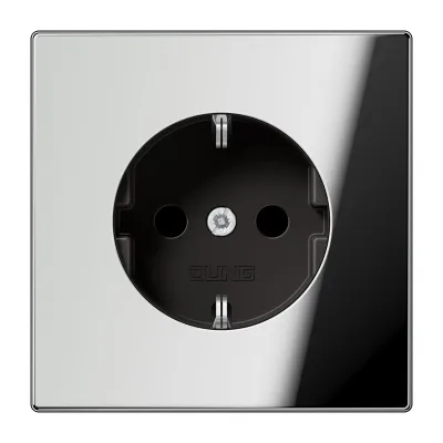 JUNG SCHUKO Steckdose GCR1520KI | 16A 250V | Unterputz | Edelstahl glänzend | Federklemmen | Berührungsschutz | Chrom