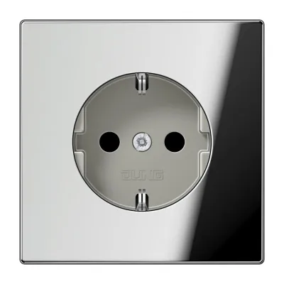 JUNG SCHUKO Steckdose GCR1520KI | 16A 250V | Unterputz | Edelstahl glänzend | Federklemmen | Berührungsschutz | Chrom