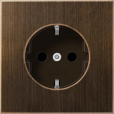 JUNG SCHUKO-Steckdose ME 1520 AT | 16A 250V | Unterputz | Metall matt | Federklemmen | Messing antik