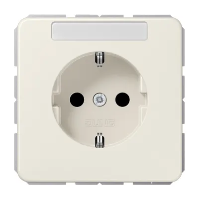 JUNG SCHUKO Steckdose | CD 1520 BFNA | 16A 250V | Unterputz | Schriftfeld | Federklemmen | bruchsicher | cremeweiß