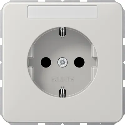 JUNG SCHUKO Steckdose CD1520NALG | Unterputz 16A 250V | Schriftfeld 6x37mm | Federklemmen | Duroplast | lichtgrau