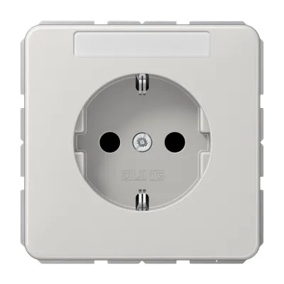 JUNG SCHUKO Steckdose CD1520NALG | Unterputz 16A 250V | Schriftfeld 6x37mm | Federklemmen | Duroplast | lichtgrau