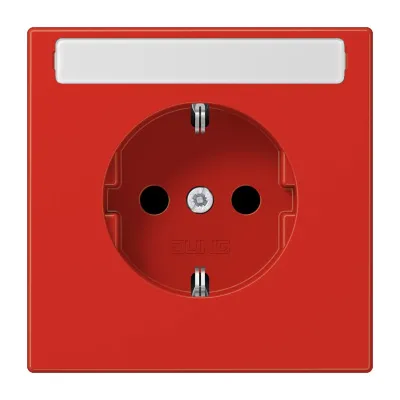 JUNG SCHUKO-Steckdose LS1520BFNART | 16A 250V | Unterputz IP44 | Schriftfeld 9x58 mm | Thermoplast bruchsicher | rot