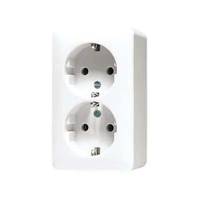 JUNG SCHUKO-Steckdose 2-fach 6020AWW | Aufputz | 16A 250V | Federklemmen | Duroplast | IP20 | alpinweiß