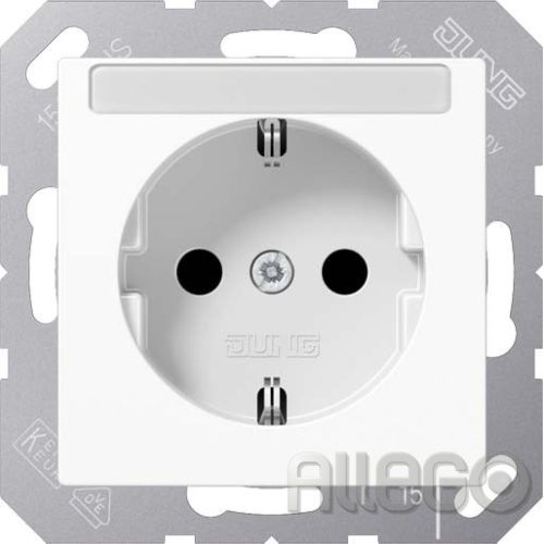 Bild: Jung Schuko-Steckdose A1520BFNAWW mit Schriftfeld 6x46mm Jung Schuko-Steckdose A
