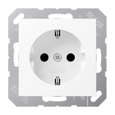 JUNG SCHUKO Steckdose A1520BFWWM | Unterputz Steckdose Typ F | 16A 250V | Federklemmen | Thermoplast matt | schneeweiß