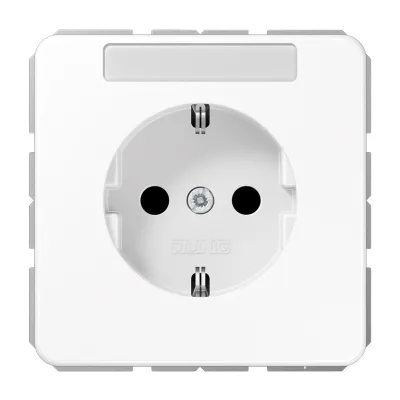 JUNG SCHUKO-Steckdose CD 1520 NA WW | Unterputz | mit Schriftfeld | 16A 250V | Duroplast glänzend | alpinweiß