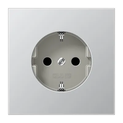 JUNG SCHUKO-Steckdose AL1520KI | Unterputz | 16A 250V | erhöhtes Berührungsschutz | Federklemmen | Aluminium matt