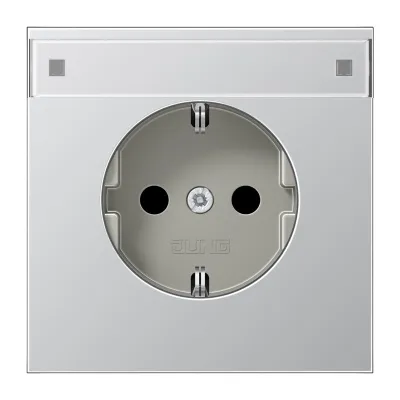 JUNG SCHUKO Steckdose AL1520NA | Unterputz | Schriftfeld 12x55 mm | Aluminium matt | Steckklemmen | 16A 250V