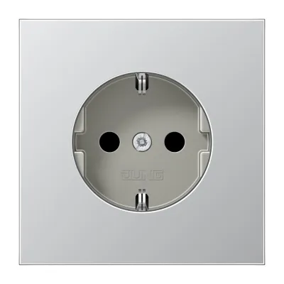 JUNG SCHUKO Steckdose AL1520 | Unterputz | 16A 250V | Federklemmen | Metall matt | 70x70 mm | Aluminium