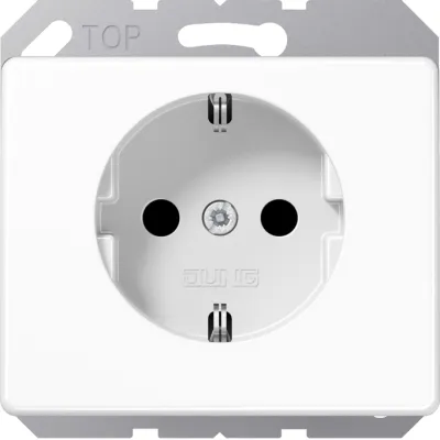 JUNG SCHUKO-Steckdose SL520KIWW | Unterputz | 16A 250V | erhöhter Berührungsschutz | Metall | alpinweiß