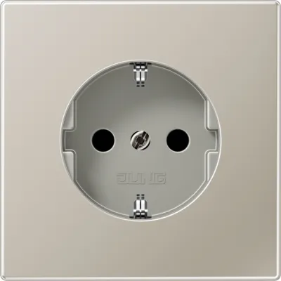 JUNG SCHUKO Steckdose Unterputz | Edelstahl matt | Berührungsschutz | Federklemmen | Serie LS | 16A