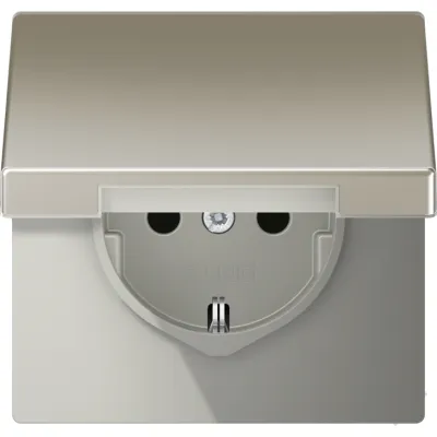 JUNG SCHUKO-Steckdose ES1520KL | Unterputz | Klappdeckel | Edelstahl matt | IP44 | 16A 250V | Federklemmen