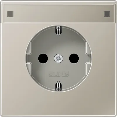 JUNG SCHUKO Steckdose ES1520NA | Unterputz | Edelstahl matt | Schriftfeld 12x55 mm | 16A 250V | Serie LS