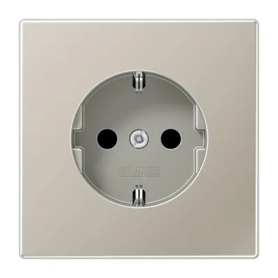 JUNG SCHUKO-Steckdose ES1520 | Unterputz | Edelstahl matt | 16A 250V | Federklemmen | Serie LS | halogenfrei