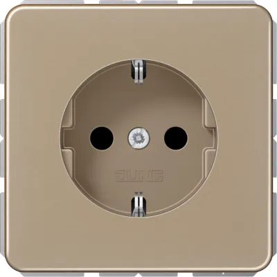 JUNG SCHUKO-Steckdose CD1520GB | 16A 250V | Unterputz | Aluminium eloxiert | Federklemmen | gold-bronze