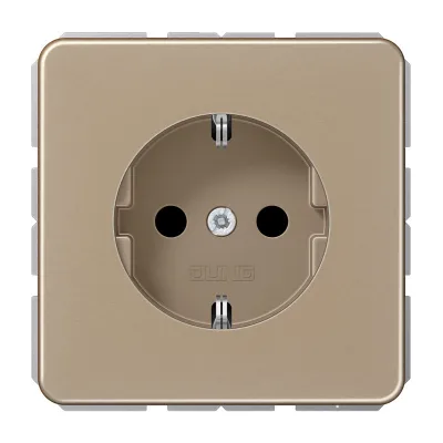 JUNG SCHUKO-Steckdose CD1520GB | 16A 250V | Unterputz | Aluminium eloxiert | Federklemmen | gold-bronze