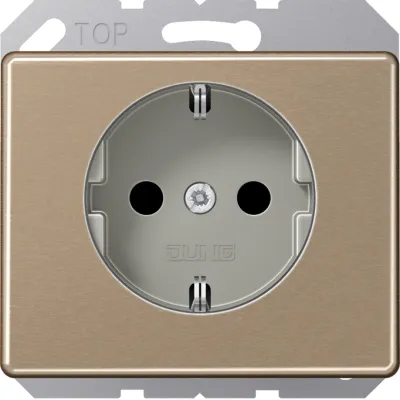 JUNG SCHUKO-Steckdose SL520GB | Unterputz | 16A 250V | Aluminium eloxiert | Federklemmen | gold-bronze
