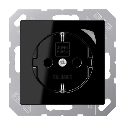JUNG Smart Steckdose Energy BTA1521SESW | SCHUKO | Strommessung | Bluetooth & App | Alexa & Google | Unterputz | schwarz