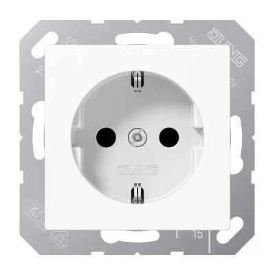 Jung SCHUKO-Steckdose A1520 NKI WW | Unterputz | 16A 250V | Berührungsschutz | Federklemme | Duroplast | alpinweiß