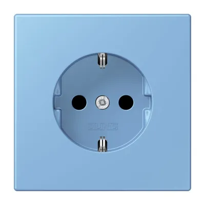 JUNG SCHUKO Steckdose LC 1520 KI 256 | Unterputz | 1-fach | erhöht. Berührungsschutz | Duroplast | bleu céruléen | IP20