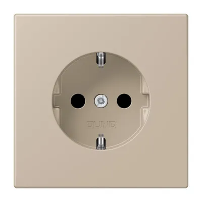JUNG SCHUKO Steckdose LC 1521 243 | 1-fach Unterputz | IP20 | Schraubklemmen | Duroplast | ombre naturelle claire