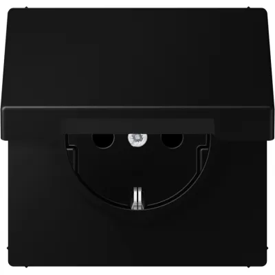 JUNG SCHUKO Steckdose LS1520BFKIKLSWM | Unterputz | Klappdeckel | IP44 | 16A | graphitschwarz matt