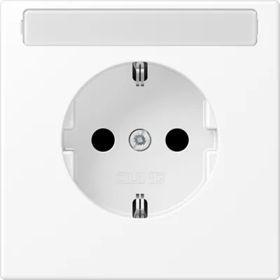 JUNG SCHUKO Steckdose LS1520NAWWM | 1-fach Unterputz Typ F | Schriftfeld 9x58mm | 16A 250V | Duroplast matt | schneeweiß