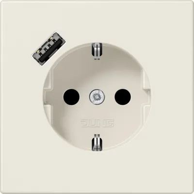 JUNG SCHUKO Steckdose LS1520-18A | USB Typ A Schnellladefunktion | Unterputz | erhöhtem Berührungsschutz | weiß