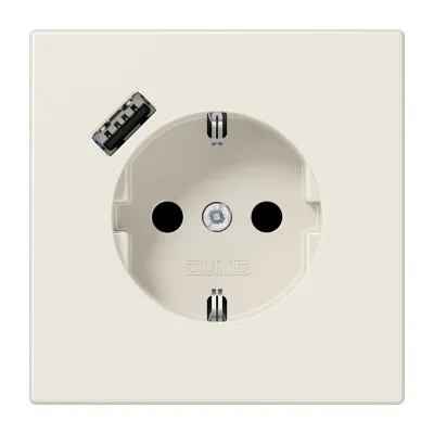 JUNG SCHUKO Steckdose LS1520-18A | USB Typ A Schnellladefunktion | Unterputz | erhöhtem Berührungsschutz | weiß