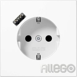 JUNG SCHUKO Steckdose mit USB Typ A LS1520-18AWW