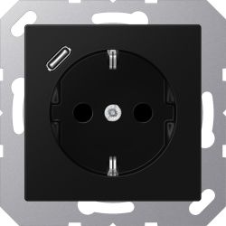 JUNG SCHUKO Steckdose mit USB Typ C A1520-18CSWM
