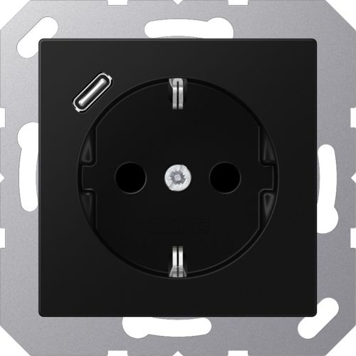 Bild: JUNG SCHUKO Steckdose mit USB Typ C A1520-18CSWM