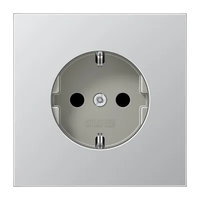 JUNG SCHUKO Steckdose AL1520N | Unterputz | 16A 250V | Schraubbefestigung | Federklemmen | Aluminium matt | halogenfrei