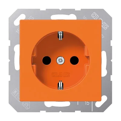 JUNG SCHUKO-Steckdose A 1520 BF O | 16A 250V | bruchsicher | Unterputz | Federklemme | Thermoplast | orange