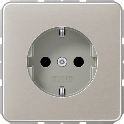 JUNG SCHUKO-Steckdose CD 1520 KI PT | Unterputz | 16A 250V | erhöhter Berührungsschutz | Aluminium eloxiert | Platin