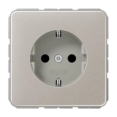 JUNG SCHUKO-Steckdose CD 1520 KI PT | Unterputz | 16A 250V | erhöhter Berührungsschutz | Aluminium eloxiert | Platin