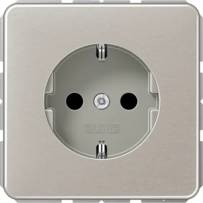 JUNG SCHUKO-Steckdose CD1520PT | Unterputz | 16A 250V | Aluminium eloxiert | Federklemmen | platin
