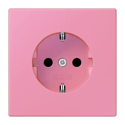 JUNG SCHUKO Steckdose LC 1520 KI 246 | 1-fach | Unterputz | erhöhter Berührungsschutz | matt | Duroplast | IP20 | rose