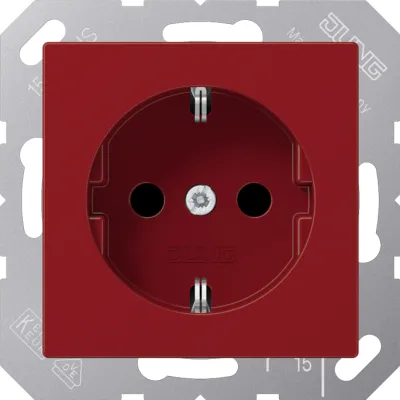 JUNG SCHUKO Steckdose A1520BFRT | 16A 250V | Unterputz | bruchsicher | Thermoplast | Federklemme | rot