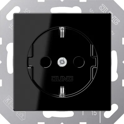 JUNG SCHUKO-Steckdose schwarz A 1520 BFKI SW