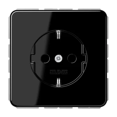 JUNG SCHUKO Steckdose CD1520SW | 16A 250V Unterputz | Duroplast glänzend | Federklemmen | Schwarz RAL 9005
