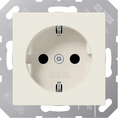 JUNG SCHUKO Steckdose A1520KI | Unterputz | erhöhtes Berührungsschutz | Duroplast | 16A 250V | cremeweiß glänzend