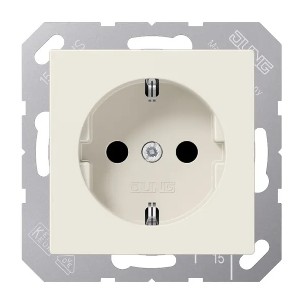 JUNG SCHUKO Steckdose A1520KI | Unterputz | erhöhtes Berührungsschutz | Duroplast | 16A 250V | cremeweiß glänzend