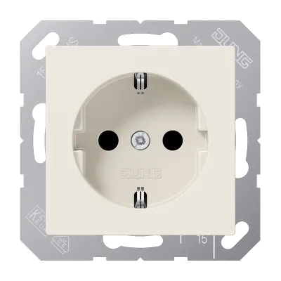JUNG SCHUKO Steckdose A1520KI | Unterputz | erhöhtes Berührungsschutz | Duroplast | 16A 250V | cremeweiß glänzend