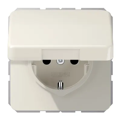 JUNG SCHUKO-Steckdose CD 1520 BFKL Unterputz | Klappdeckel | 16A 250V | Federklemmen | bruchsicher | weiß