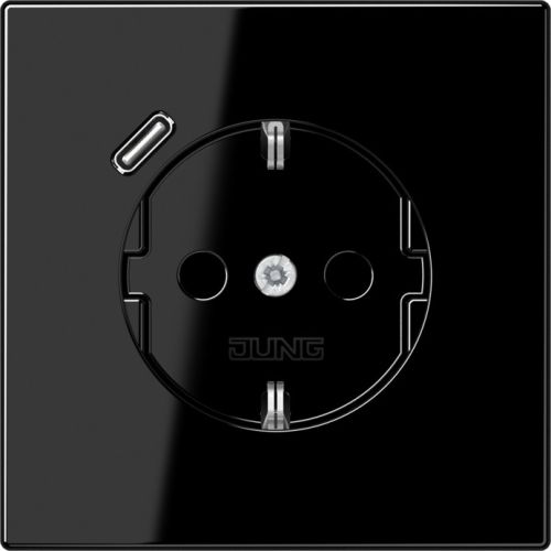 Bild: Jung SCHUKOsteckdose m.USB LS1520-18CSW Typ C schwarz