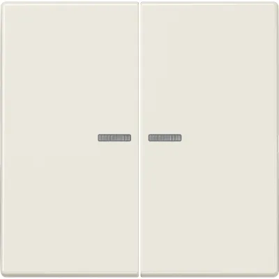 JUNG Wippe LS995KO5 Serienschalter 2-fach | Lichtleiter | Duroplast glänzend | IP44 | cremeweiß